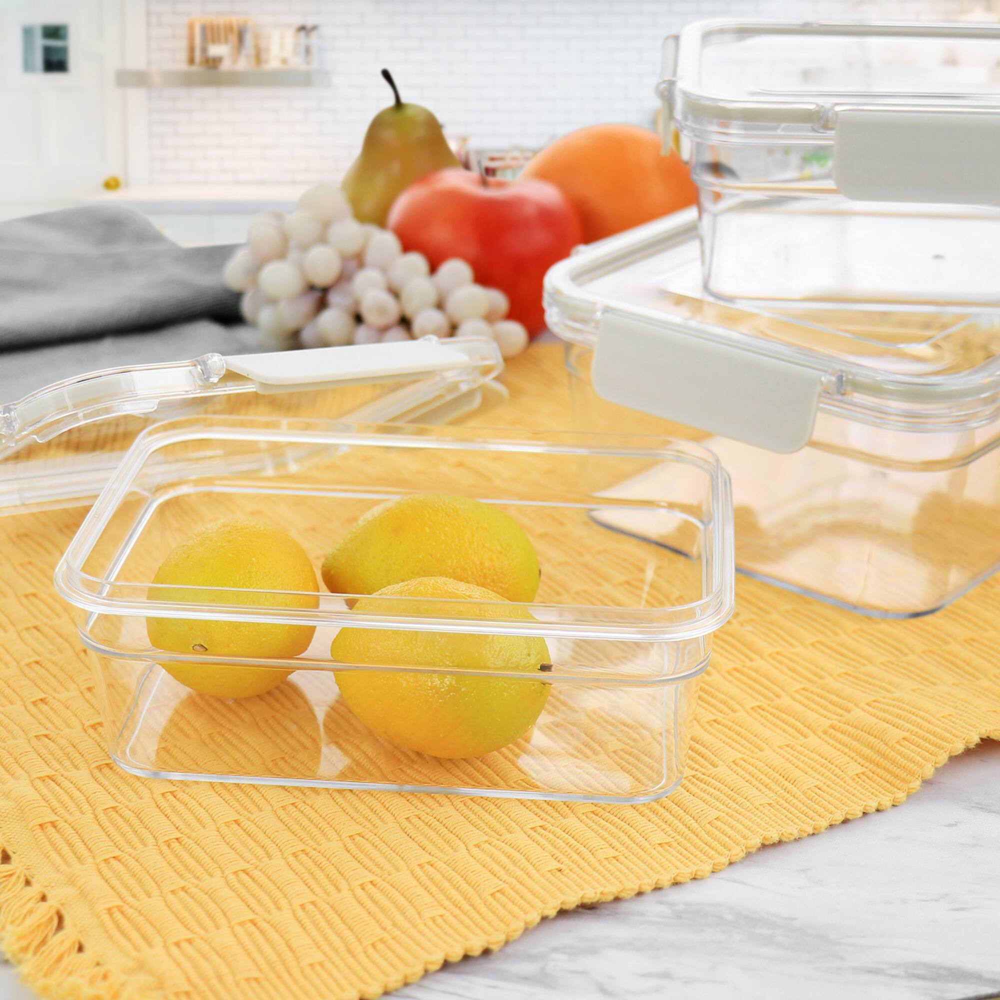 Martha Stewart Rectangular Plastic Container Set with Locking Lids